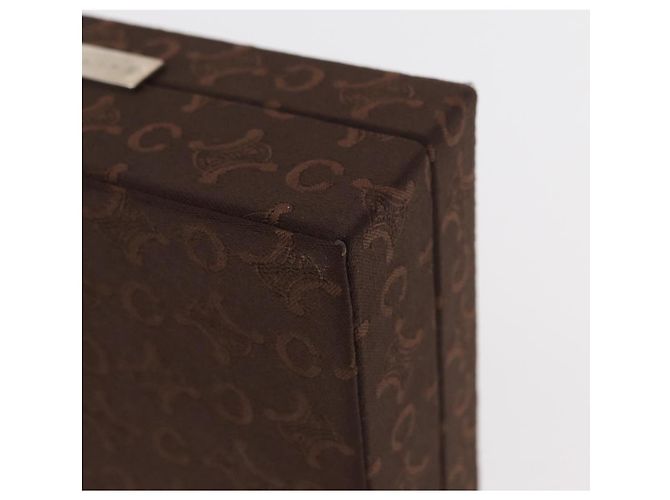 Céline CELINE C Macadam Canvas Jewelry Box Brown Silver Auth 154905V Silvery - view 14