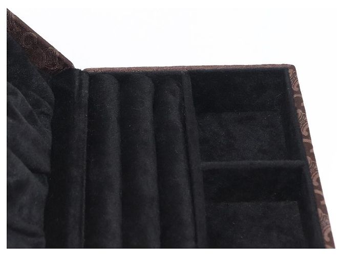 Céline CELINE C Macadam Canvas Jewelry Box Brown Silver Auth 154905V Silvery - view 17