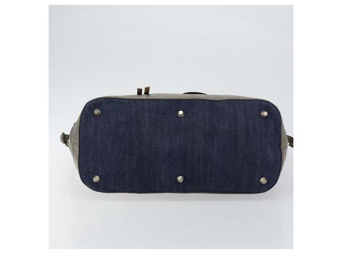 Chloé Borsa Tote Chloe in Denim Pelle Blu Auth BA5712 - vista 9