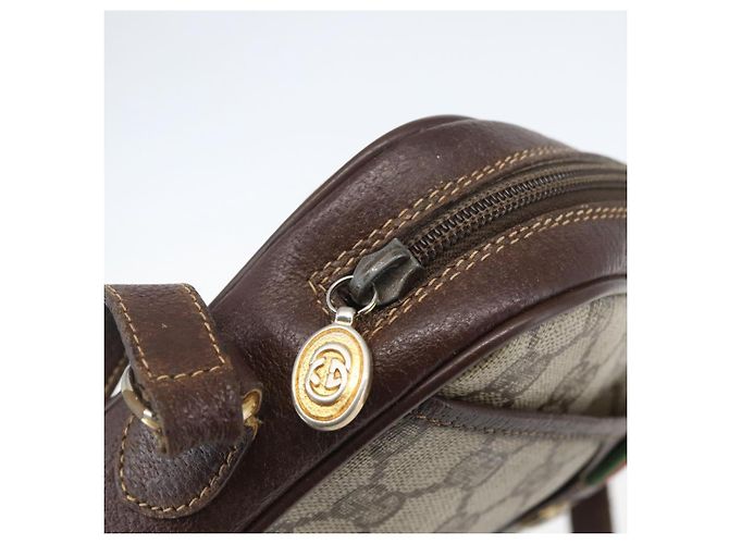 Borsa Sherry Line GG Supreme Web di GUCCI in PVC Beige Rosso Verde 116 02 089 Auth 157158 - vista 14