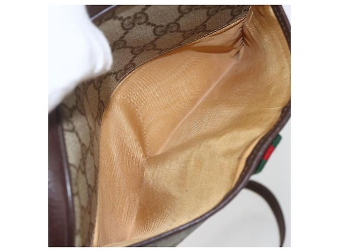 Borsa Sherry Line GG Supreme Web di GUCCI in PVC Beige Rosso Verde 116 02 089 Auth 157158 - vista 19