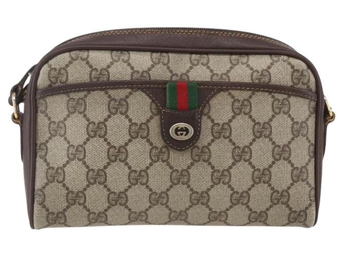 Borsa Sherry Line GG Supreme Web di GUCCI in PVC Beige Rosso Verde 116 02 089 Auth 157158 - vista 2
