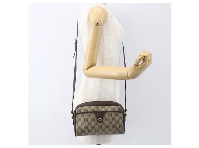 Borsa Sherry Line GG Supreme Web di GUCCI in PVC Beige Rosso Verde 116 02 089 Auth 157158 - vista 21