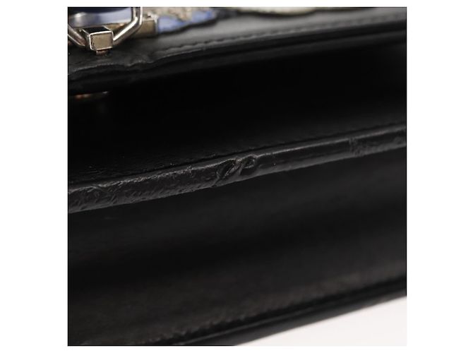 SAINT LAURENT Borsa a Spalla Kate con Frange in Pelle Nera Argento Autentica bs30026 Nero - vista 10