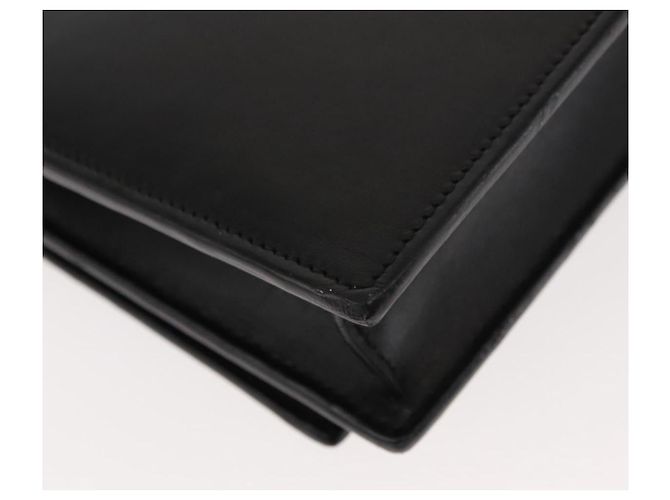 SAINT LAURENT Borsa a Spalla Kate con Frange in Pelle Nera Argento Autentica bs30026 Nero - vista 13