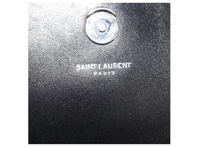 SAINT LAURENT Borsa a Spalla Kate con Frange in Pelle Nera Argento Autentica bs30026 Nero - vista 18