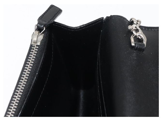 SAINT LAURENT Borsa a Spalla Kate con Frange in Pelle Nera Argento Autentica bs30026 Nero - vista 21