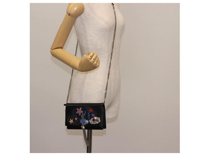 SAINT LAURENT Borsa a Spalla Kate con Frange in Pelle Nera Argento Autentica bs30026 Nero - vista 26