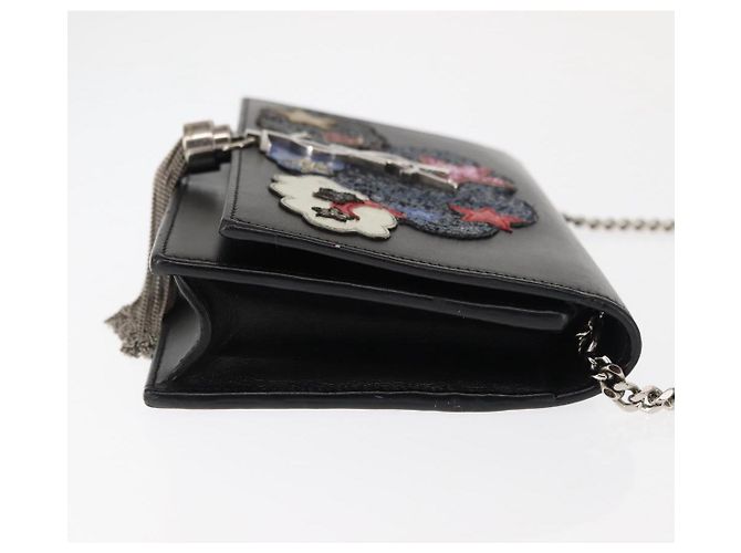 SAINT LAURENT Borsa a Spalla Kate con Frange in Pelle Nera Argento Autentica bs30026 Nero - vista 4
