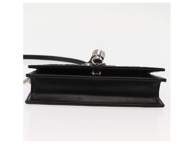 SAINT LAURENT Borsa a Spalla Kate con Frange in Pelle Nera Argento Autentica bs30026 Nero - vista 9