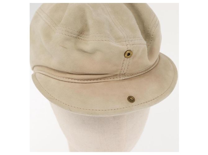 Cappello da Caccia GUCCI Camoscio M Beige Auth hk3163 - vista 7