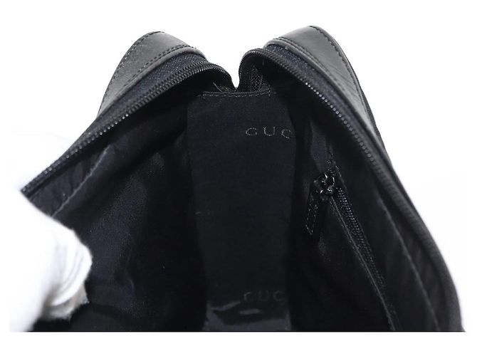 Borsa a Spalla GUCCI in Nylon e Pelle Nera Auth ep11070 Nero - vista 19