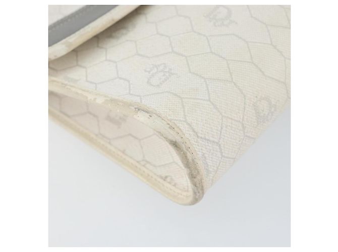 Christian Dior Borsa a spalla in tela a nido d'ape PVC oro bianco Auth 151351 - vista 11