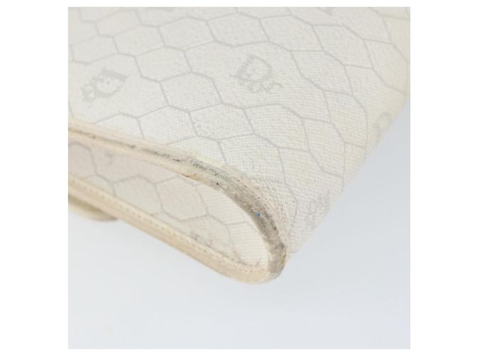 Christian Dior Borsa a spalla in tela a nido d'ape PVC oro bianco Auth 151351 - vista 13