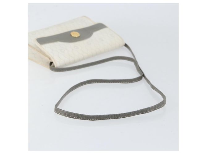 Christian Dior Borsa a spalla in tela a nido d'ape PVC oro bianco Auth 151351 - vista 7