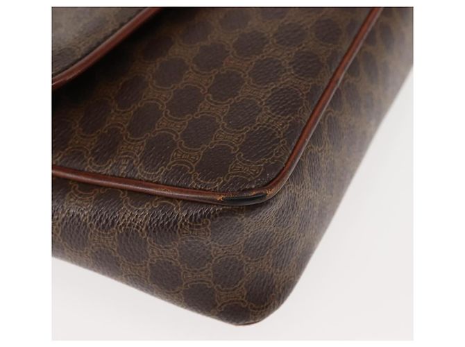 Céline Borsa a Spalla in Tela Macadam CELINE in Pelle PVC Marrone Oro Auth BA6722 D'oro - vista 10