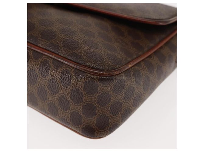 Céline Borsa a Spalla in Tela Macadam CELINE in Pelle PVC Marrone Oro Auth BA6722 D'oro - vista 11