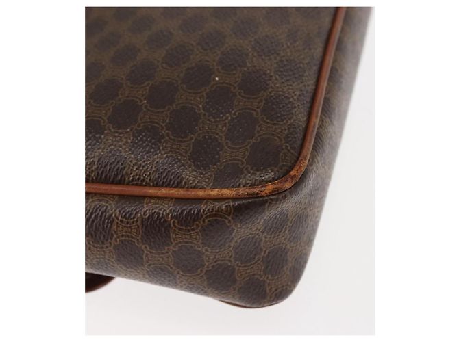 Céline Borsa a Spalla in Tela Macadam CELINE in Pelle PVC Marrone Oro Auth BA6722 D'oro - vista 12