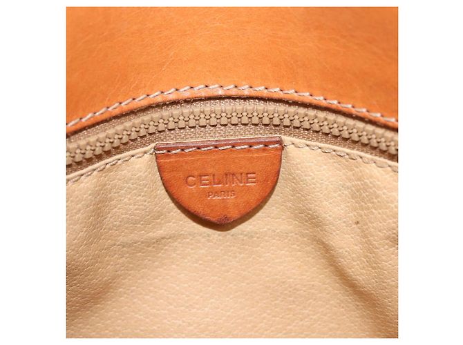 Céline Borsa a Spalla in Tela Macadam CELINE in Pelle PVC Marrone Oro Auth BA6722 D'oro - vista 16