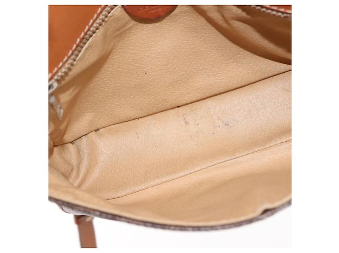 Céline Borsa a Spalla in Tela Macadam CELINE in Pelle PVC Marrone Oro Auth BA6722 D'oro - vista 17