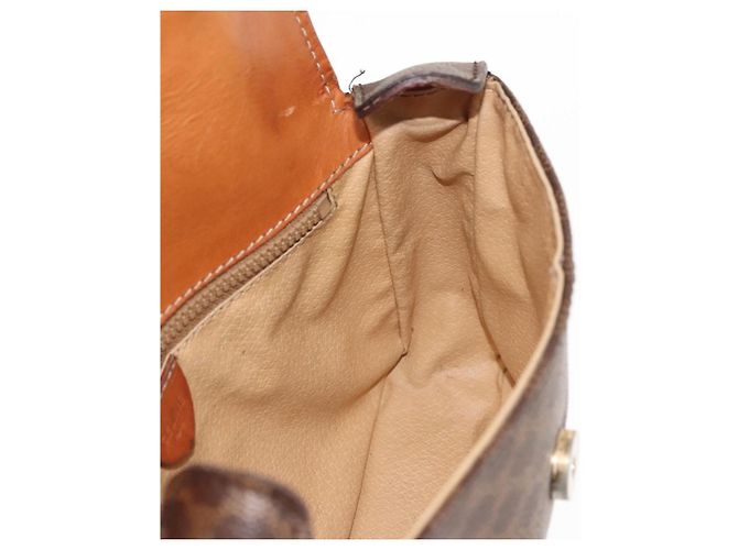 Céline Borsa a Spalla in Tela Macadam CELINE in Pelle PVC Marrone Oro Auth BA6722 D'oro - vista 18