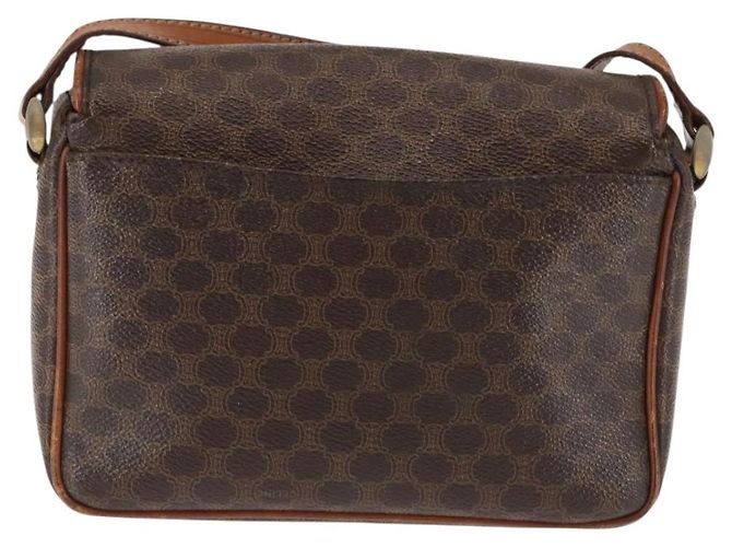 Céline Borsa a Spalla in Tela Macadam CELINE in Pelle PVC Marrone Oro Auth BA6722 D'oro - vista 3