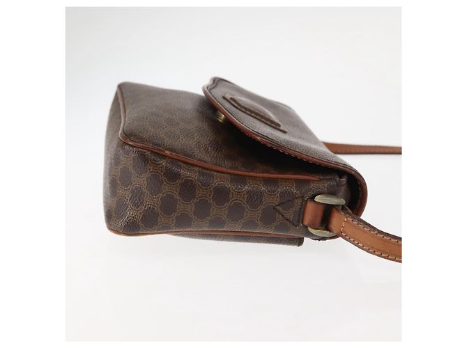 Céline Borsa a Spalla in Tela Macadam CELINE in Pelle PVC Marrone Oro Auth BA6722 D'oro - vista 4