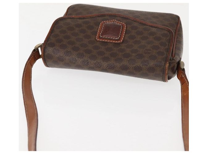 Céline Borsa a Spalla in Tela Macadam CELINE in Pelle PVC Marrone Oro Auth BA6722 D'oro - vista 6