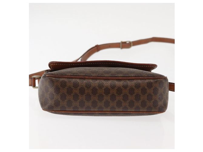 Céline Borsa a Spalla in Tela Macadam CELINE in Pelle PVC Marrone Oro Auth BA6722 D'oro - vista 9