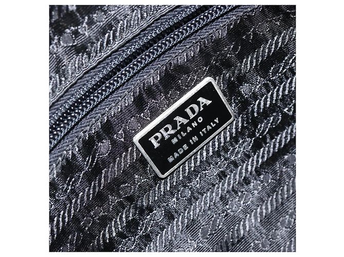 PRADA Borsa a mano in nylon nera Auth ki6098 Nero - vista 17