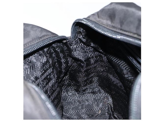 PRADA Borsa a mano in nylon nera Auth ki6098 Nero - vista 19