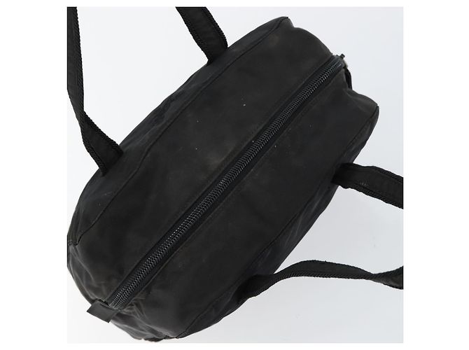 PRADA Borsa a mano in nylon nera Auth ki6098 Nero - vista 6