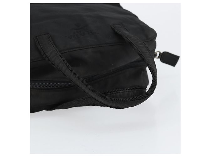 PRADA Borsa a mano in nylon nera Auth ki6098 Nero - vista 7