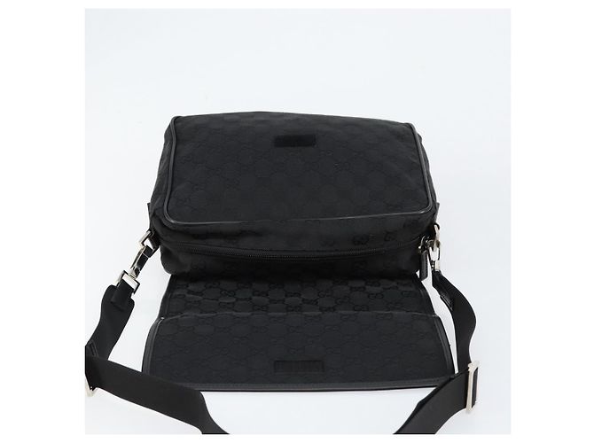 Borsa a Spalla GG Canvas Gucci Nera Argento 28562 Auth yk19546 Nero - vista 16