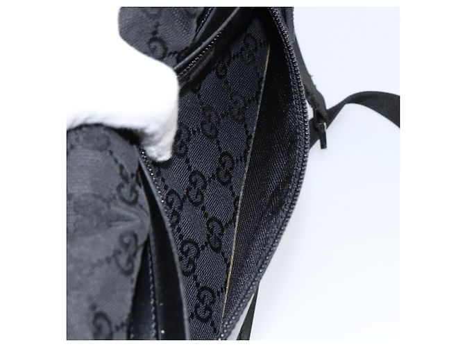 Borsa a Spalla GG Canvas Gucci Nera Argento 28562 Auth yk19546 Nero - vista 23