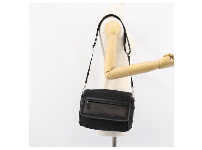 Borsa a Spalla GG Canvas Gucci Nera Argento 28562 Auth yk19546 Nero - vista 25