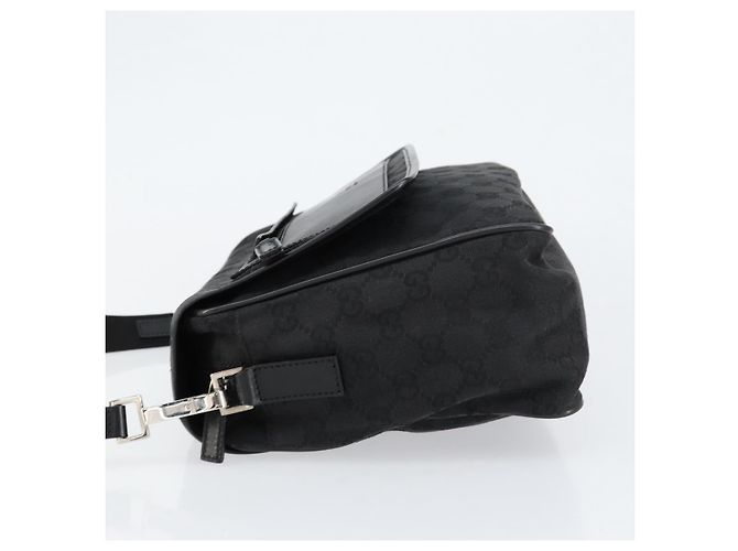 Borsa a Spalla GG Canvas Gucci Nera Argento 28562 Auth yk19546 Nero - vista 5