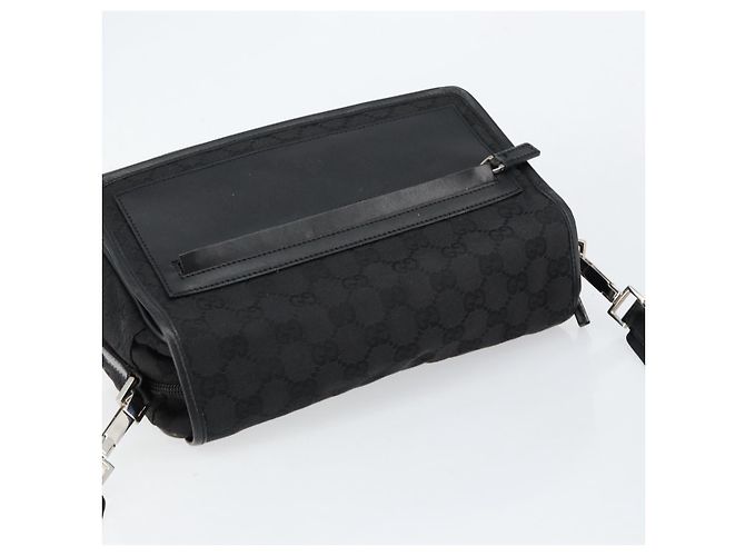 Borsa a Spalla GG Canvas Gucci Nera Argento 28562 Auth yk19546 Nero - vista 6