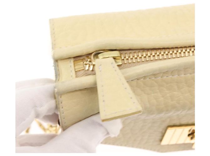 Chloé Borsa a Spalla Chloe Sally in Pelle Beige Oro Auth bs29994 D'oro - vista 15