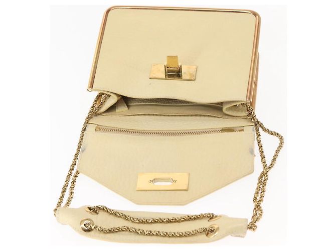 Chloé Borsa a Spalla Chloe Sally in Pelle Beige Oro Auth bs29994 D'oro - vista 16