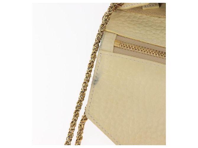 Chloé Borsa a Spalla Chloe Sally in Pelle Beige Oro Auth bs29994 D'oro - vista 17
