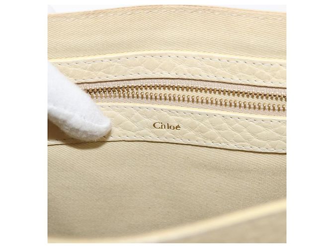 Chloé Borsa a Spalla Chloe Sally in Pelle Beige Oro Auth bs29994 D'oro - vista 18