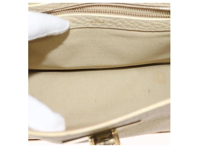 Chloé Borsa a Spalla Chloe Sally in Pelle Beige Oro Auth bs29994 D'oro - vista 19