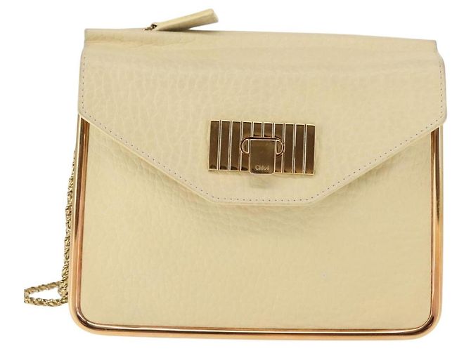 Chloé Borsa a Spalla Chloe Sally in Pelle Beige Oro Auth bs29994 D'oro - vista 2