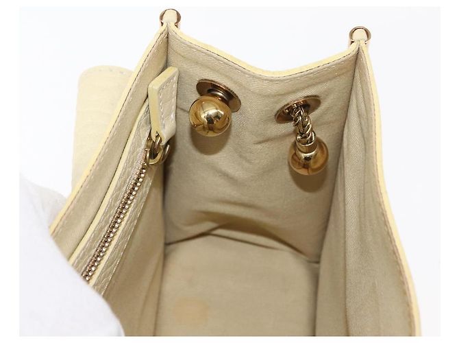 Chloé Borsa a Spalla Chloe Sally in Pelle Beige Oro Auth bs29994 D'oro - vista 20