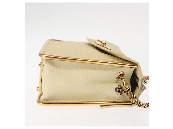 Chloé Borsa a Spalla Chloe Sally in Pelle Beige Oro Auth bs29994 D'oro - vista 4