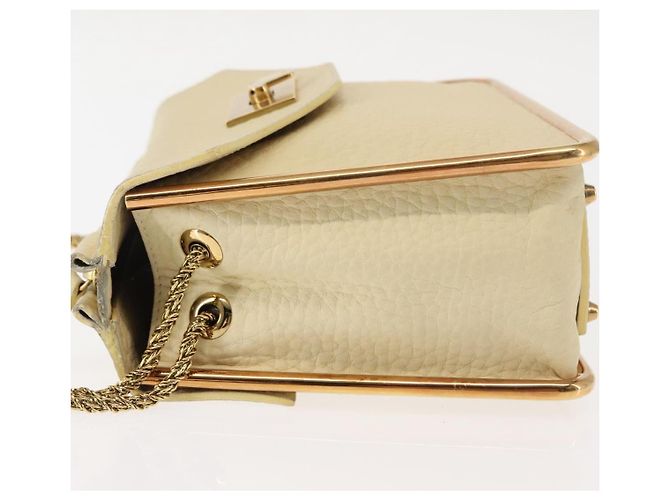 Chloé Borsa a Spalla Chloe Sally in Pelle Beige Oro Auth bs29994 D'oro - vista 5