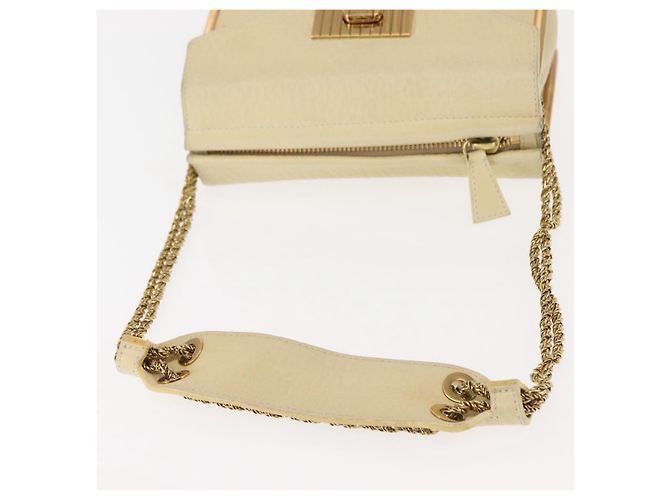 Chloé Borsa a Spalla Chloe Sally in Pelle Beige Oro Auth bs29994 D'oro - vista 7