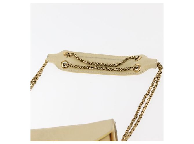 Chloé Borsa a Spalla Chloe Sally in Pelle Beige Oro Auth bs29994 D'oro - vista 8