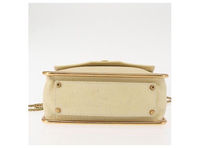 Chloé Borsa a Spalla Chloe Sally in Pelle Beige Oro Auth bs29994 D'oro - vista 9
